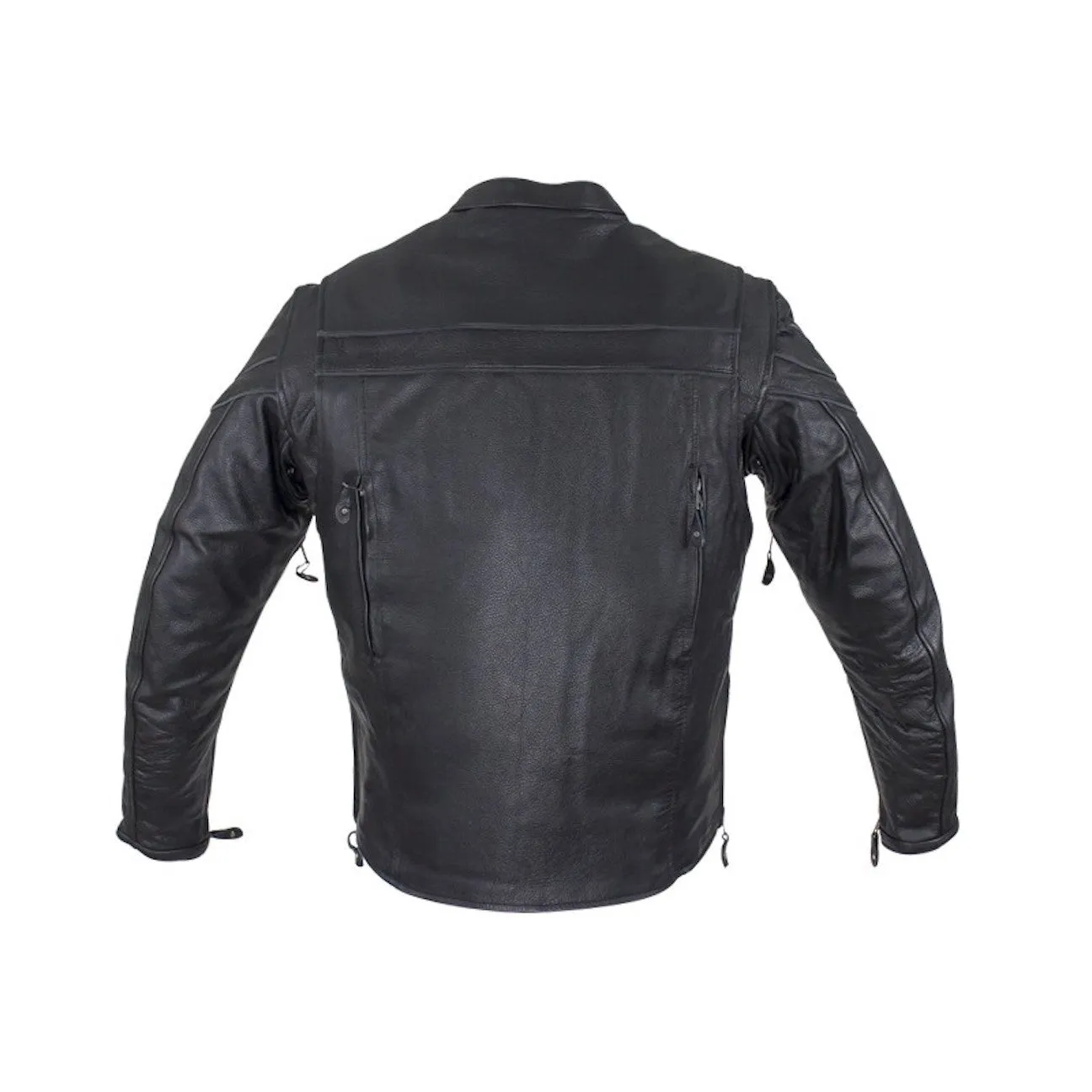 Mens Naked Leather Cruising Jacket With Front And Back Air Vents Gun Pockets