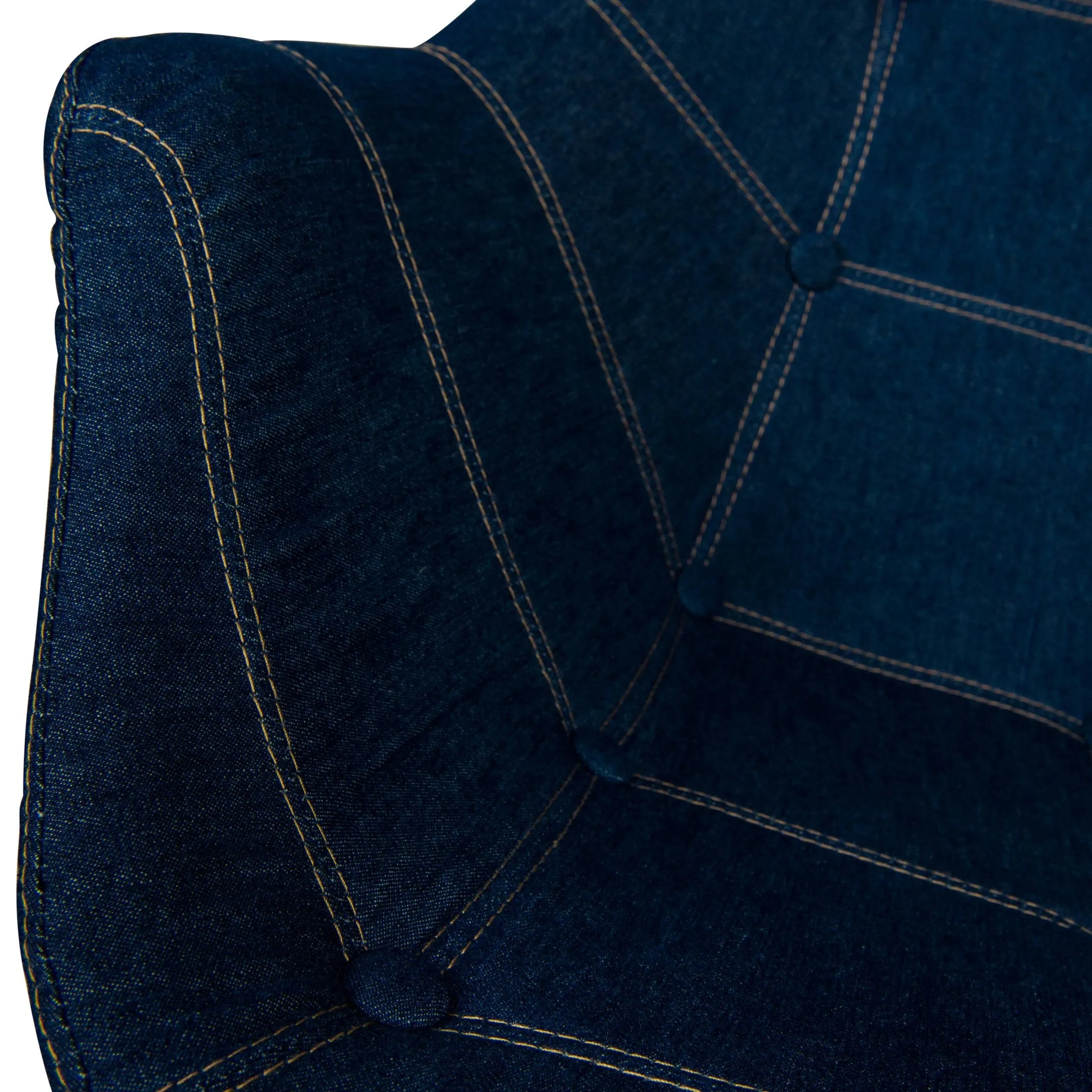 Milburn Tufted Denim Lounge Accent Chair, Set of 4