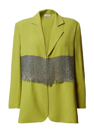 Myscelia Oversized Pearl Fringed Blazer