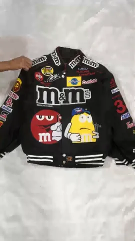 Nascar Rework Style Black m&ms Racing Jackets All Sizes - 15 pcs