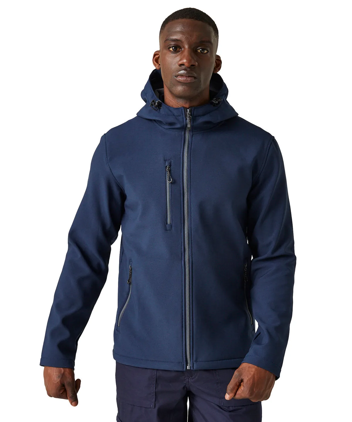 Navy/Seal - Navigate 2-layer hooded softshell jacket