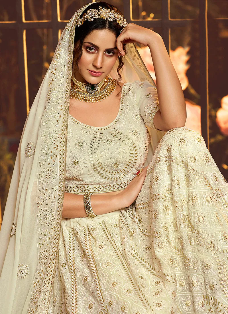 Off White Wedding Lehenga Choli