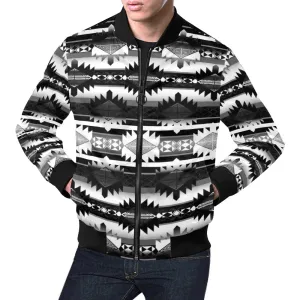 Okotoks Black and White Bomber Jacket for Men