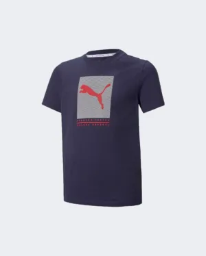 Puma Active Sports Graphic Boys Lifestyle T-Shirt Navy