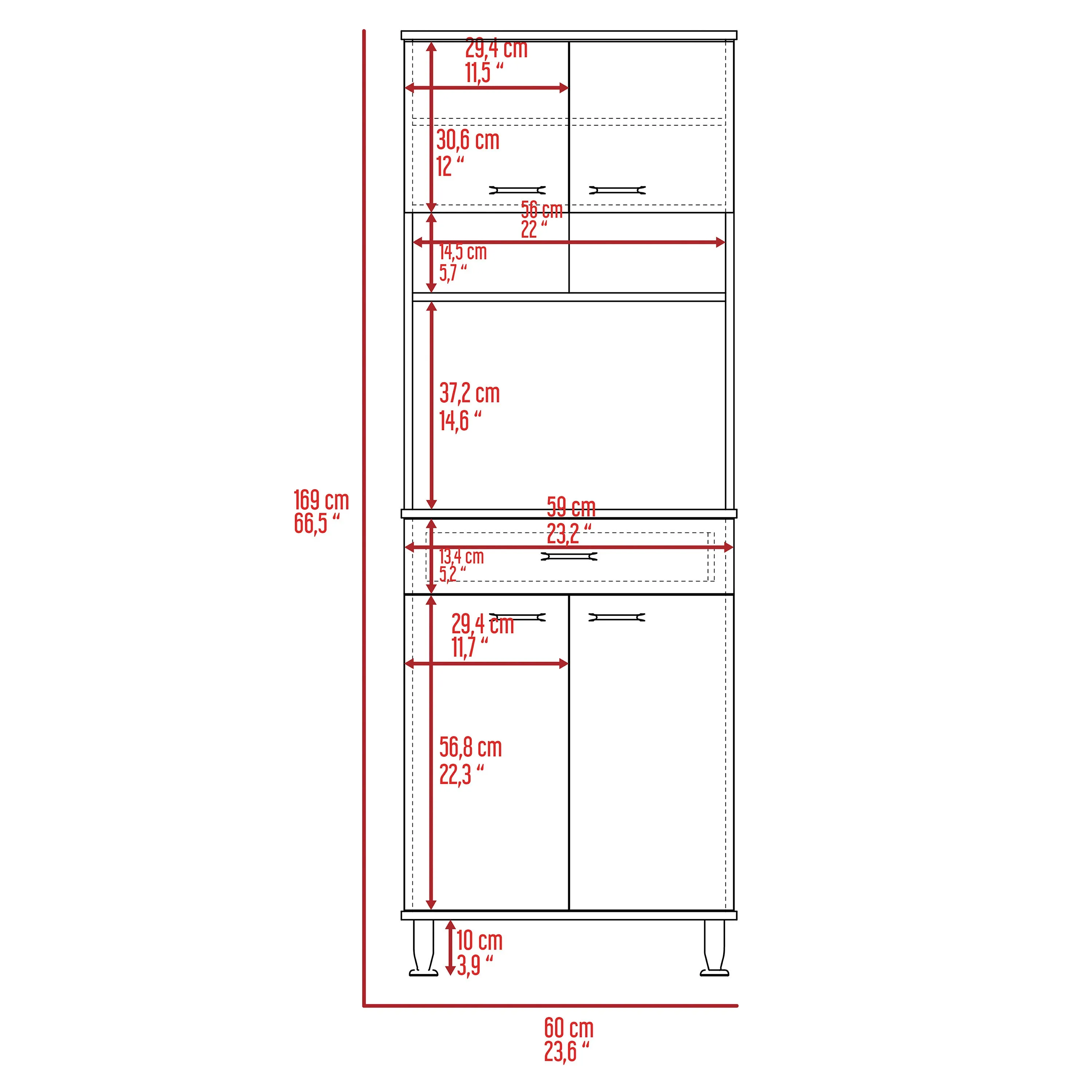 Pure Kitchen Pantry with Countertop - Light Gray