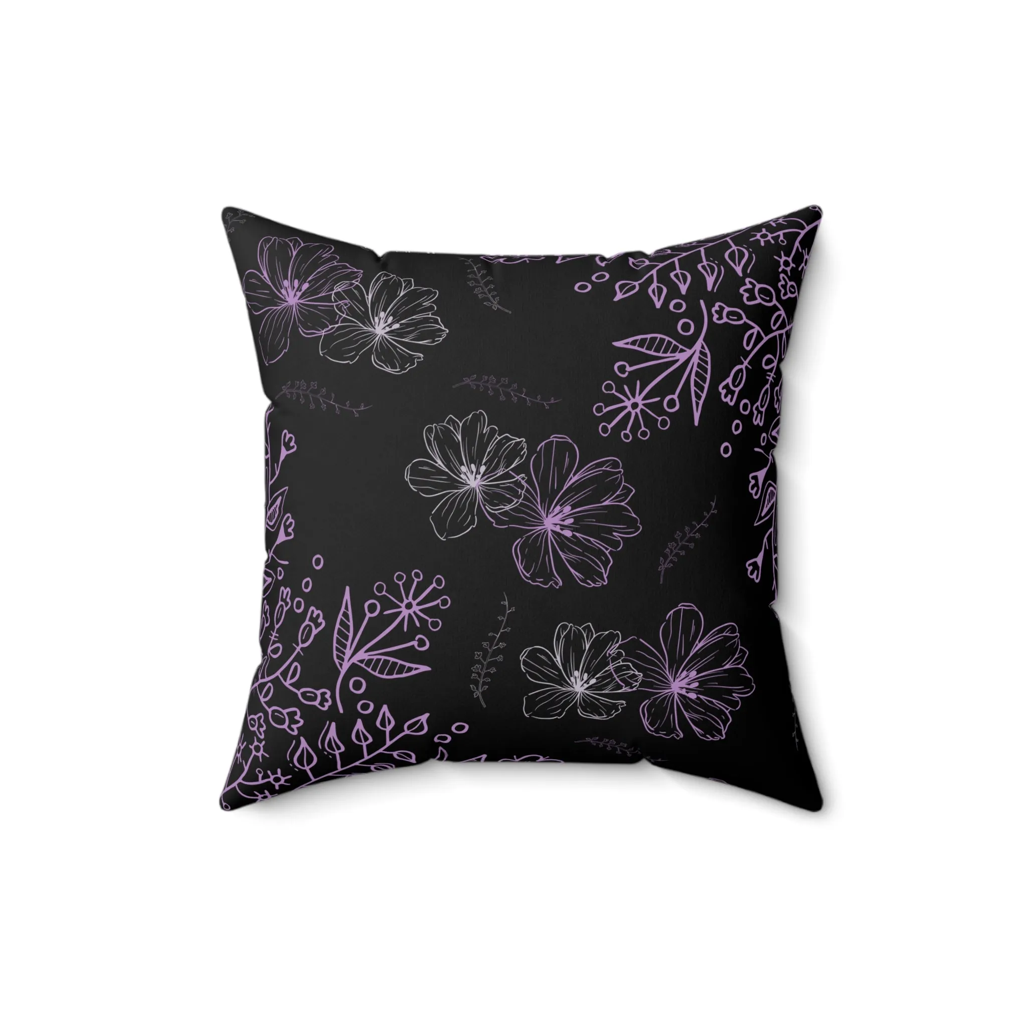 Purple flowers Polyester Square Pillow