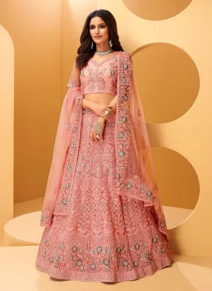 Rose Pink Sequence Embroidered Lehenga Choli