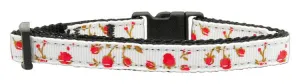 Roses Nylon Ribbon Collar Red Cat Safety