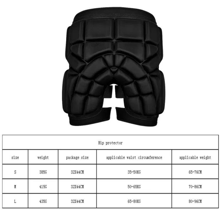 Skating Hip Protector Hockey Pants Ski Sports Protective Gear, Style: Black Hip Protector(L)