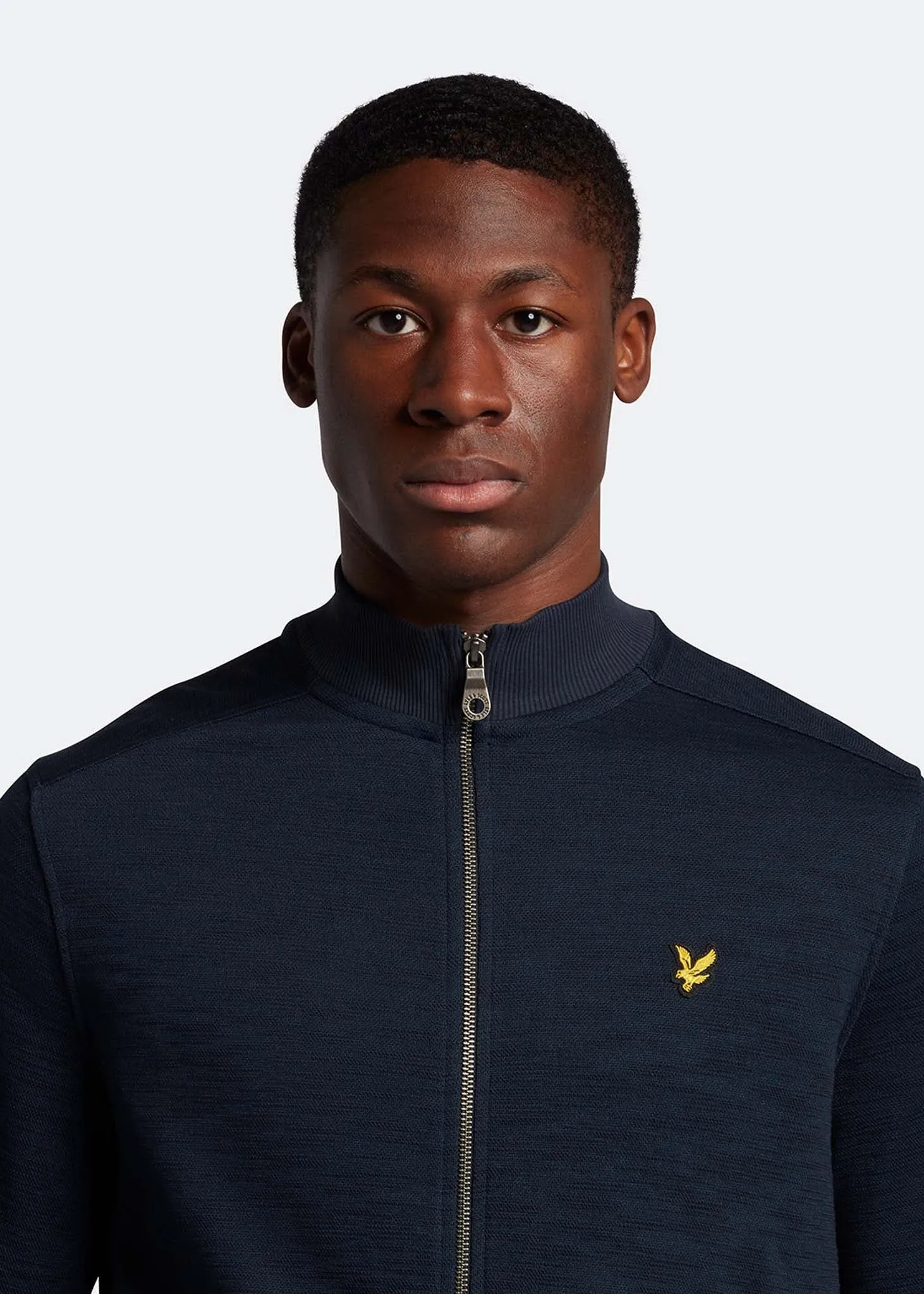 Slub track top - dark navy