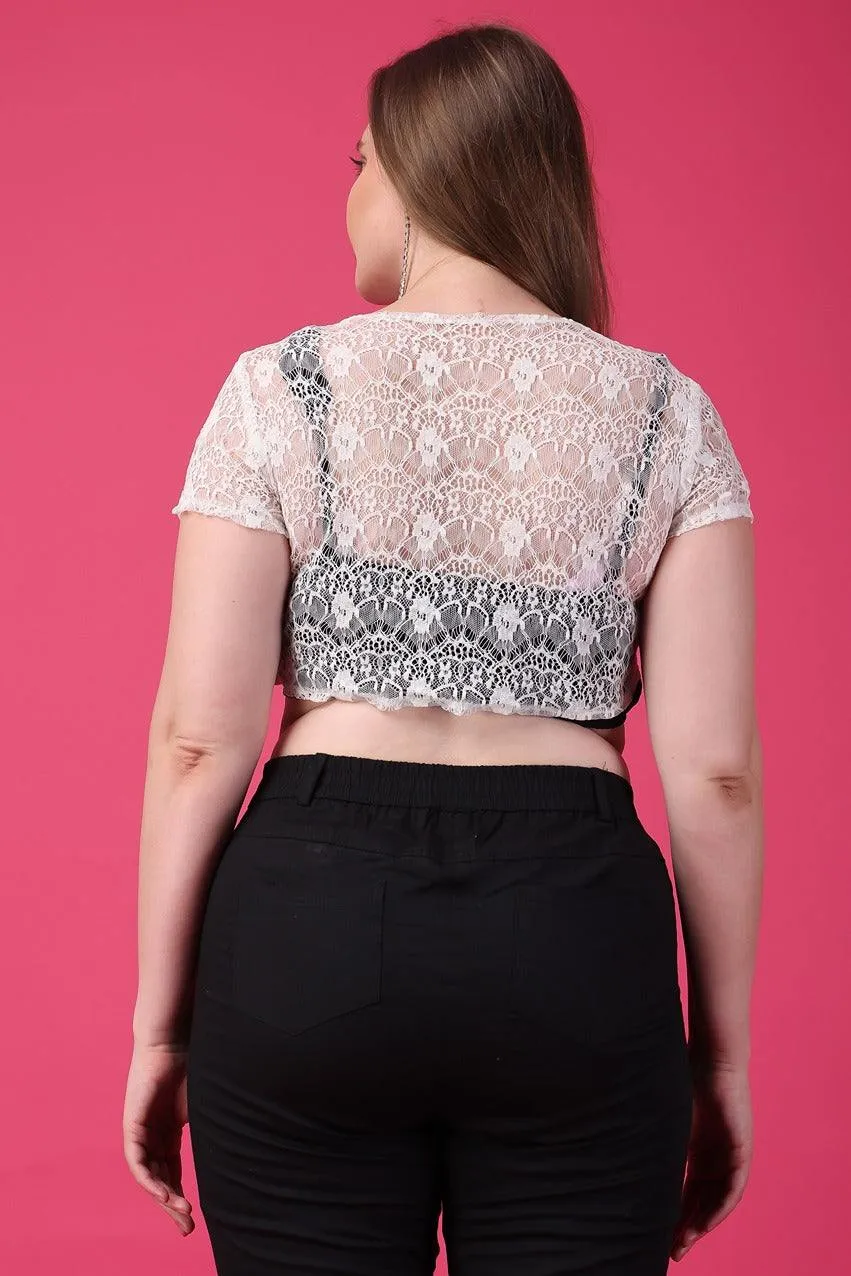 Solid Lace Polyester Shrugs