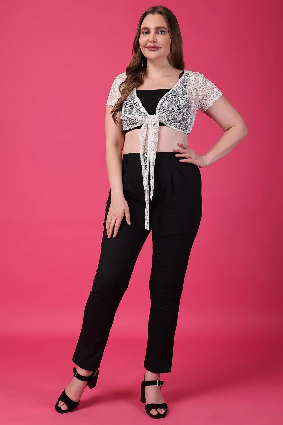 Solid Lace Polyester Shrugs