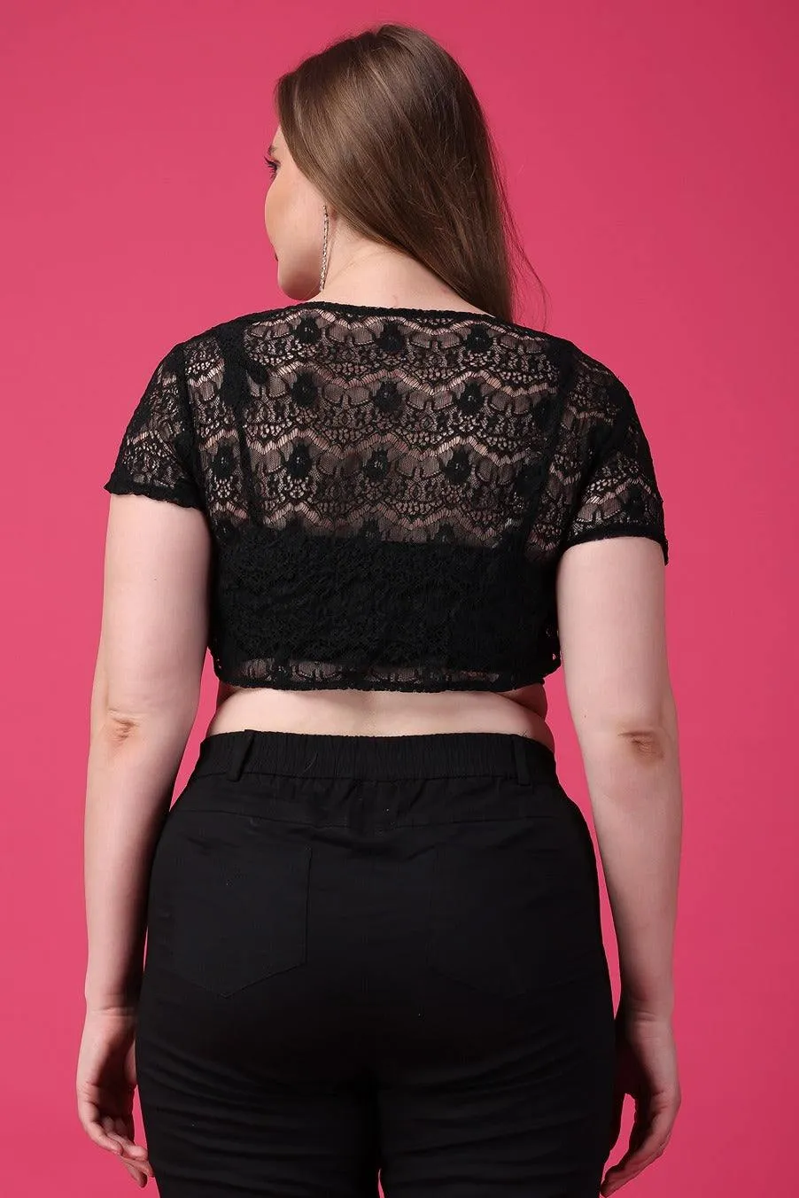 Solid Lace Polyester Shrugs