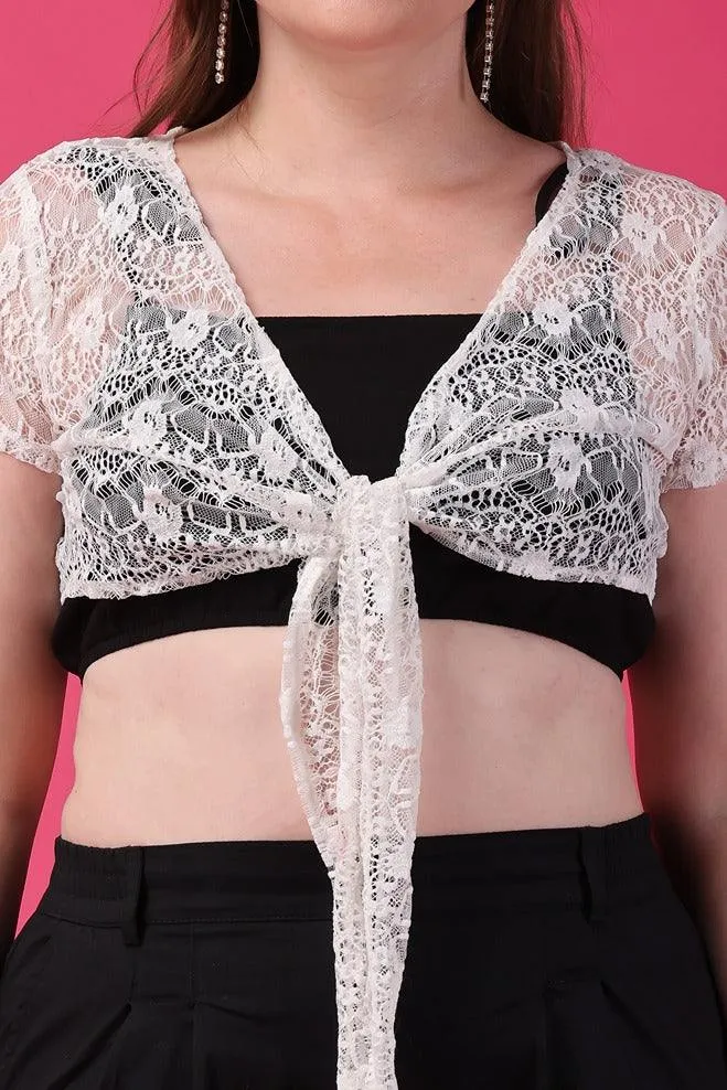 Solid Lace Polyester Shrugs