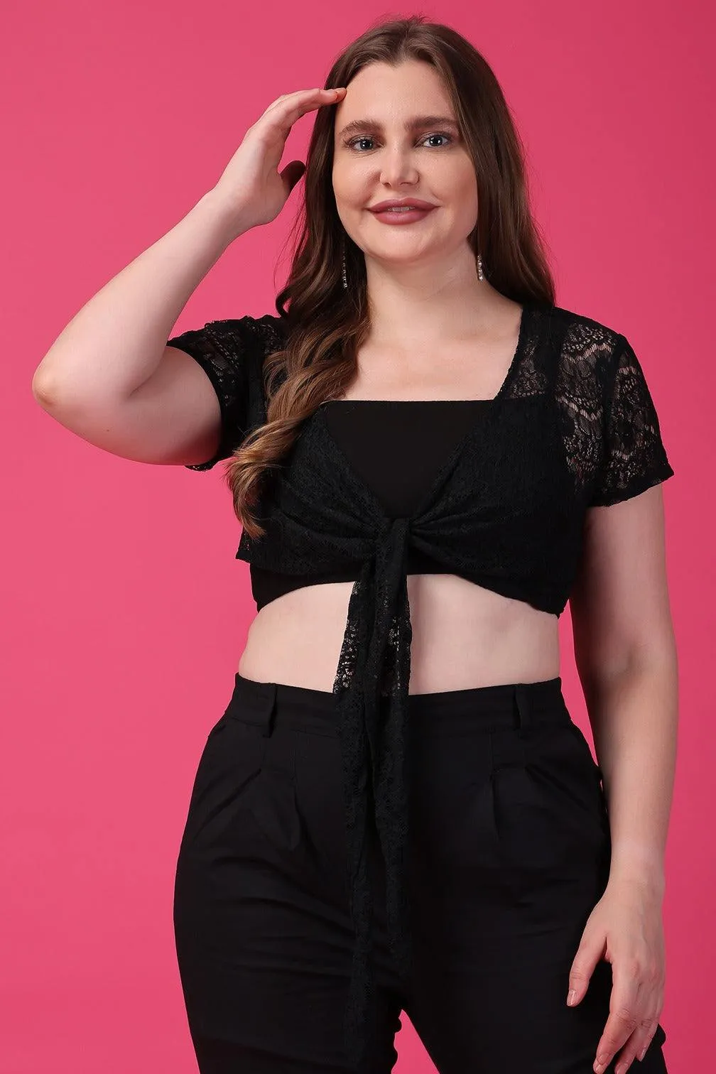 Solid Lace Polyester Shrugs