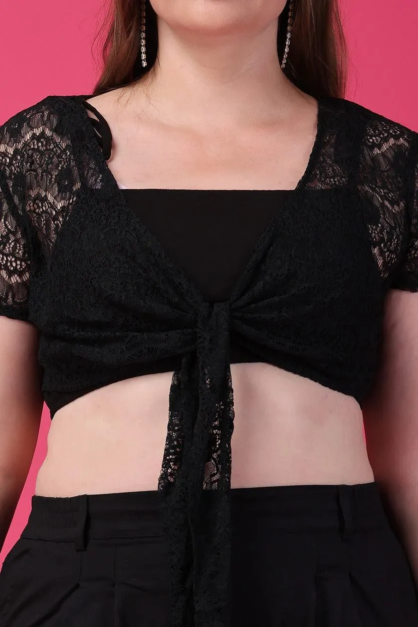 Solid Lace Polyester Shrugs