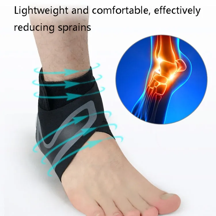 Sports Compression Anti-Sprain Ankle Guard Outdoor Basketball Football Climbing Protective Gear, Specification: L, Left Foot (Black Blue)