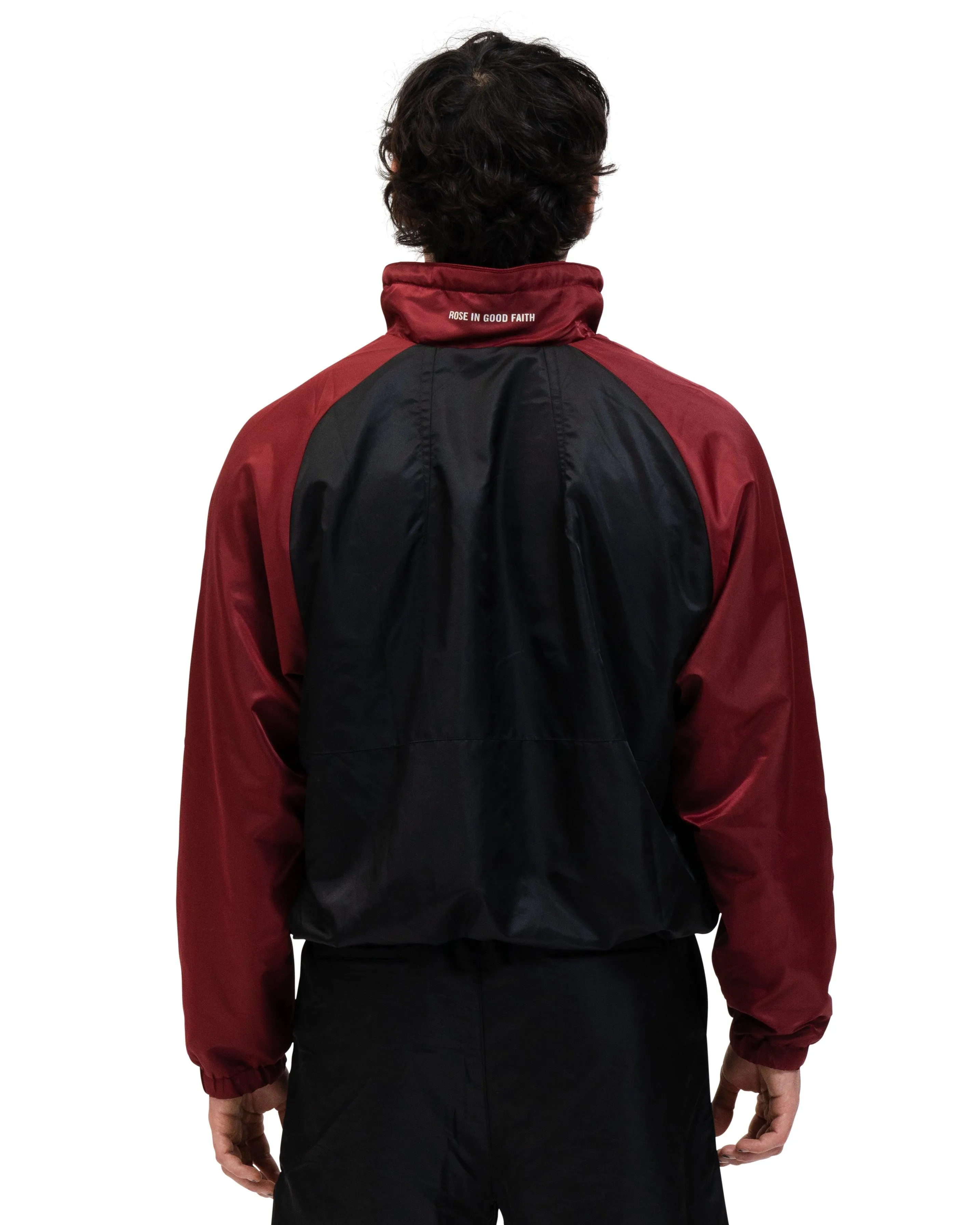 SUEDE LINED TRACK BOMBER BLK/RED