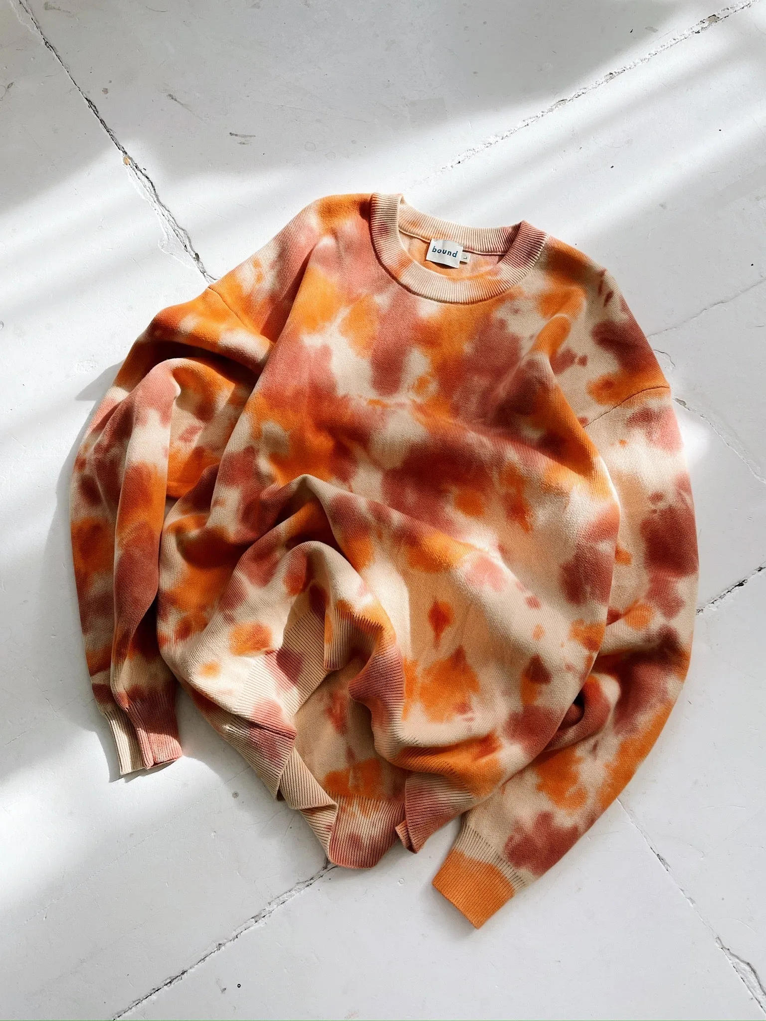 SUNSET TIE DYE KNIT SWEATER - ORANGE