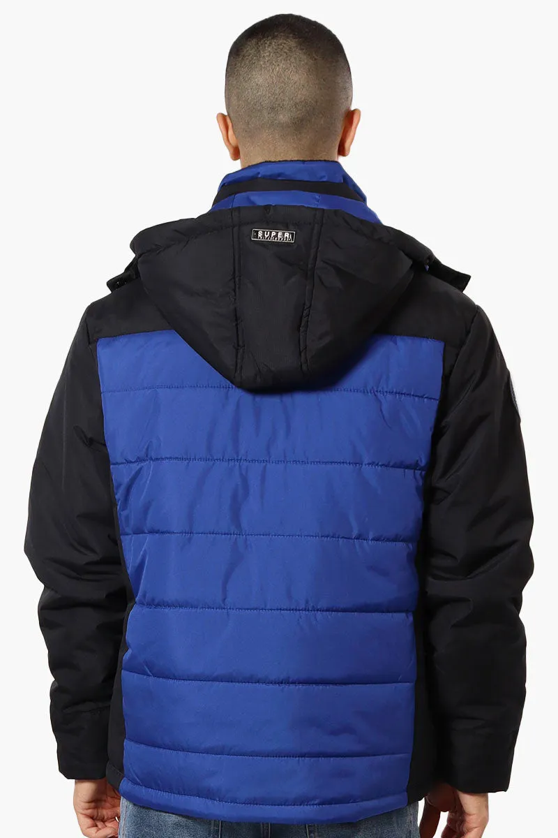 Super Triple Goose Contrast Detail Bubble Bomber Jacket - Blue