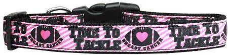 Tackle Breast Cancer Nylon Cat Collar