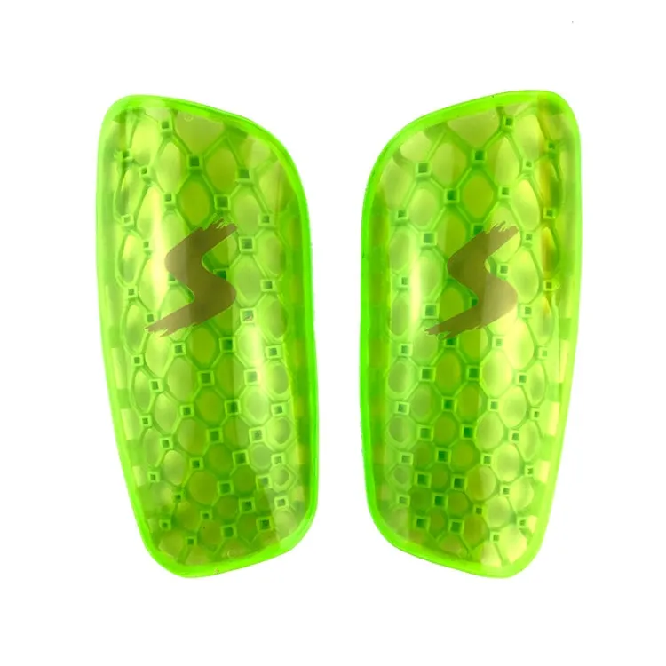 TPR Honeycomb Transparent Leg Protection Plug Board Football Protection Gear(Fluorescent Green L)