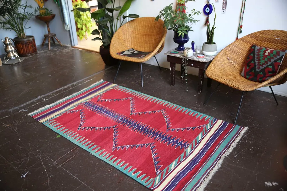 Vintage Bodrum Turnali Kilim Rug