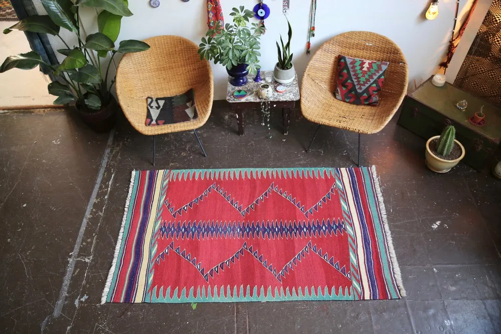 Vintage Bodrum Turnali Kilim Rug