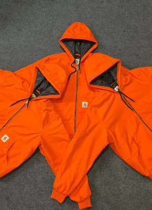 Vintage Carhartt Rework Style Orange Hooded Jackets - MOQ 25 pcs