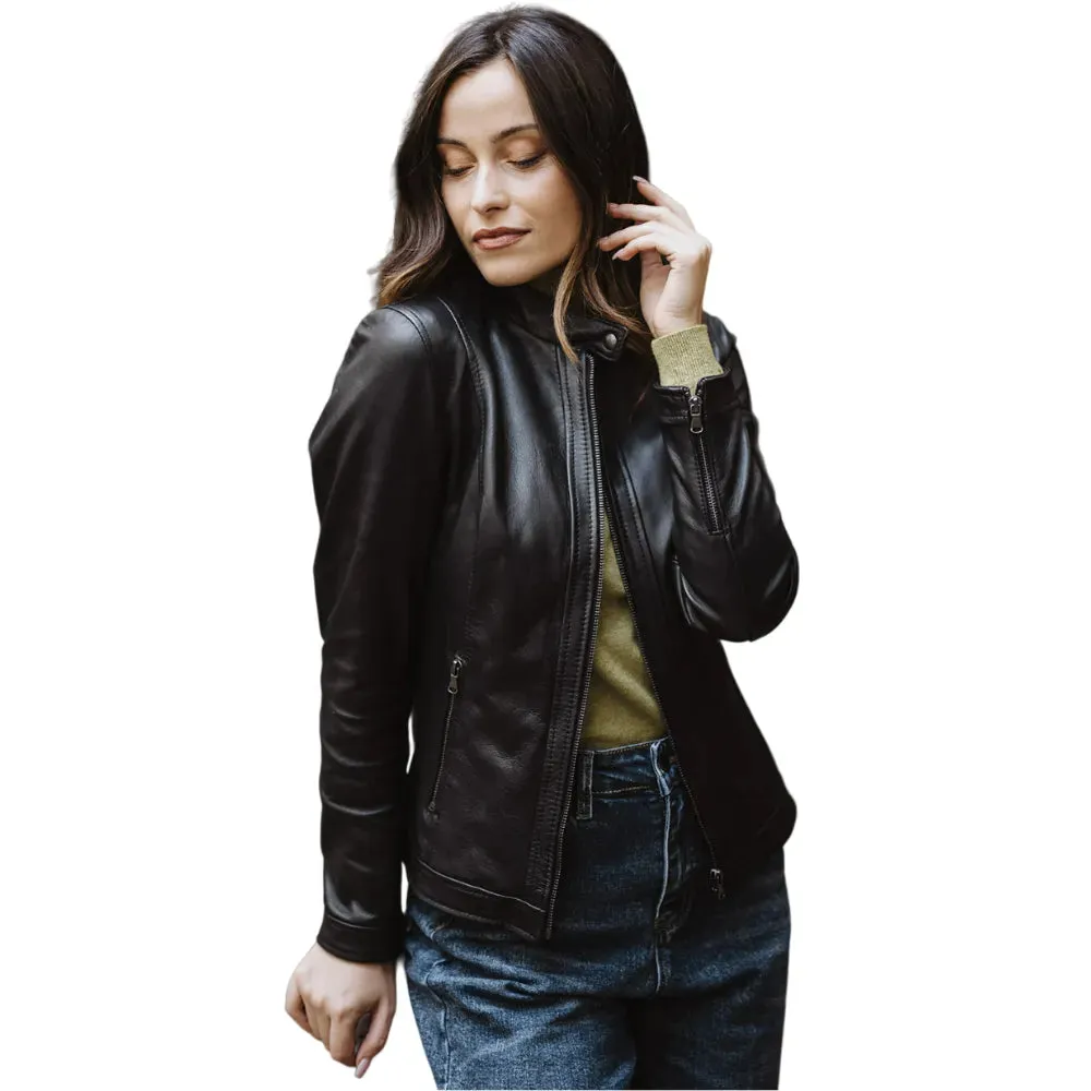 Womens Black Lamb Leather Jacket