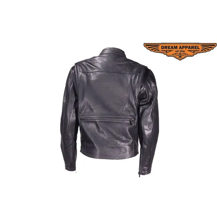 Women's Soft Leather Motorcycle Jacket with Front and Back Vents