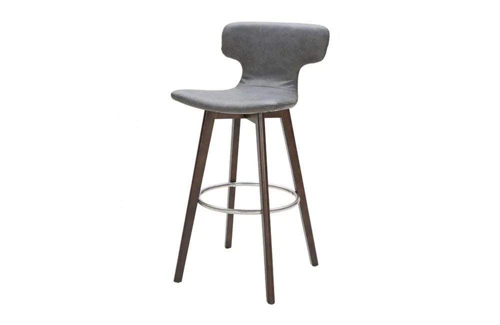 Zach Modern Eco-Leather Bar Stool Dark Gray