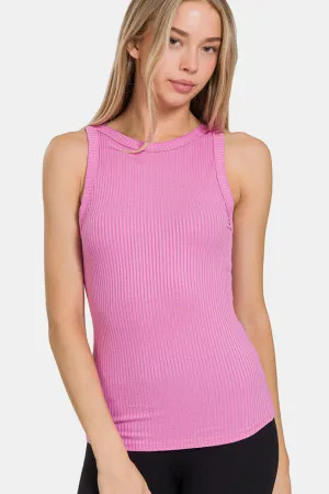 Zenana Ribbed Crew Neck Tank